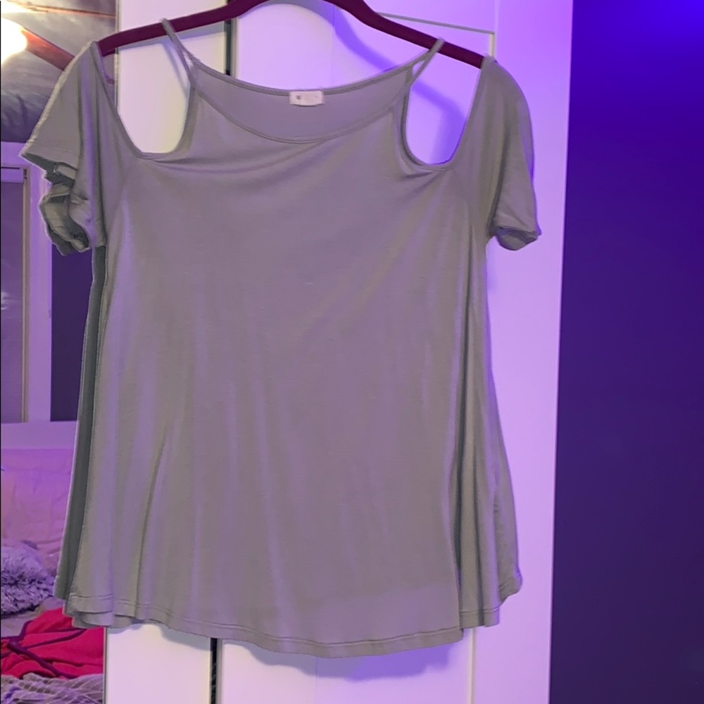 Garage off the shoulder tee